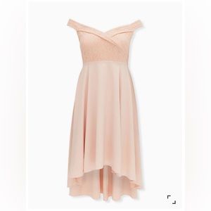 TORRID Disney Sleeping Beauty Aurora Light Pink Off Shoulder Gown